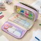 Wrapables 9-Layer Large Capacity Pencil Case with Transparent Compartment, Organizer Pouch for Stationery Tools, Makeup, and Travel, Lavender